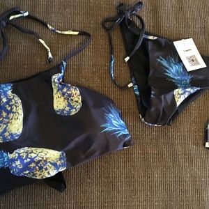 NEW CUPSHE NAVY BLUE 2 PIECE BIKINI